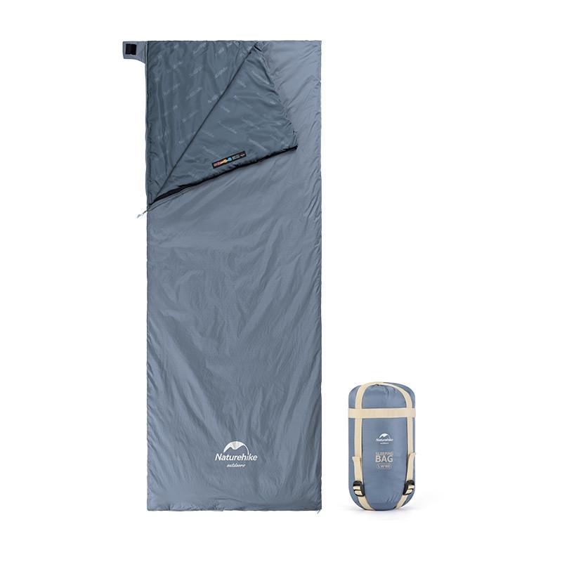 Спальник Naturehike Ultralight LW180 NH21MSD09 сверхлегкий правый нейлон 380Т 20D 15 °C XL Серо-синий (29-79-6927595777978-R) - фото 1