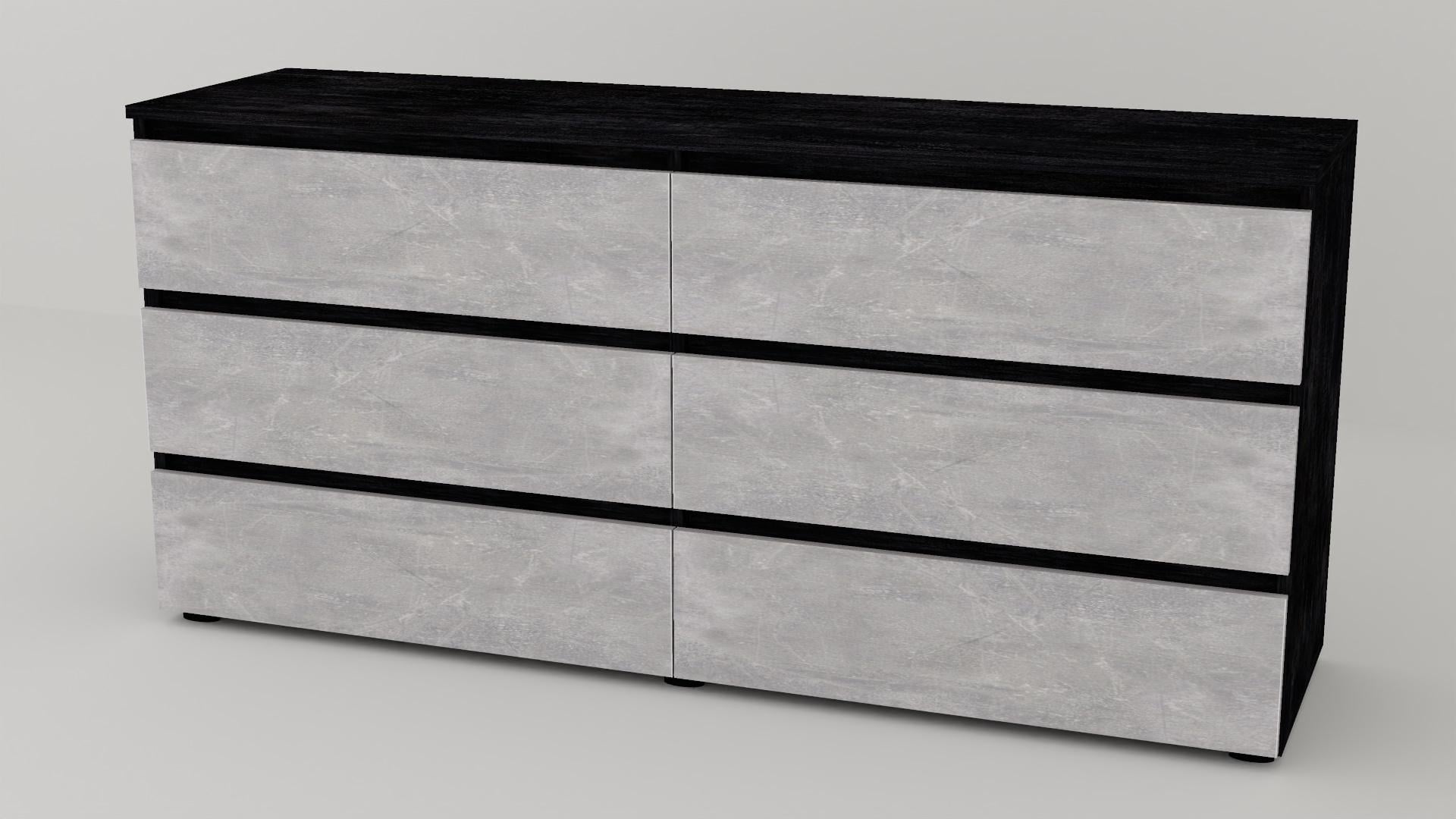 Комод Алекса СН-33/50 160х50х75 см Индастриал/Бетон темный