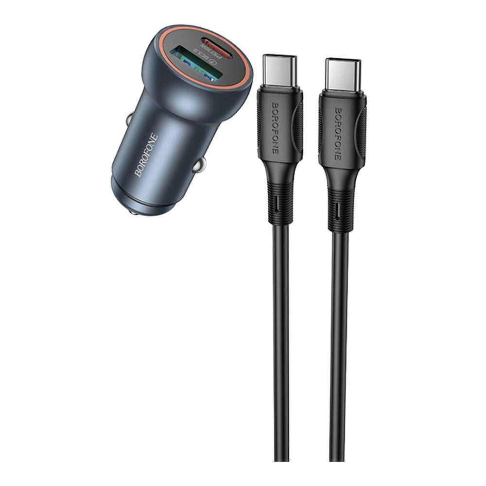 Зарядний пристрій автомобільний Borofone BZ32A 1USB/1USB-C QC/PD30W+Type-C to Type-C (28161097) - фото 2 Зарядний пристрій автомобільний Borofone BZ32A 1USB/1USB-C QC/PD30W+Type-C to Type-C (28161097) - фото 2