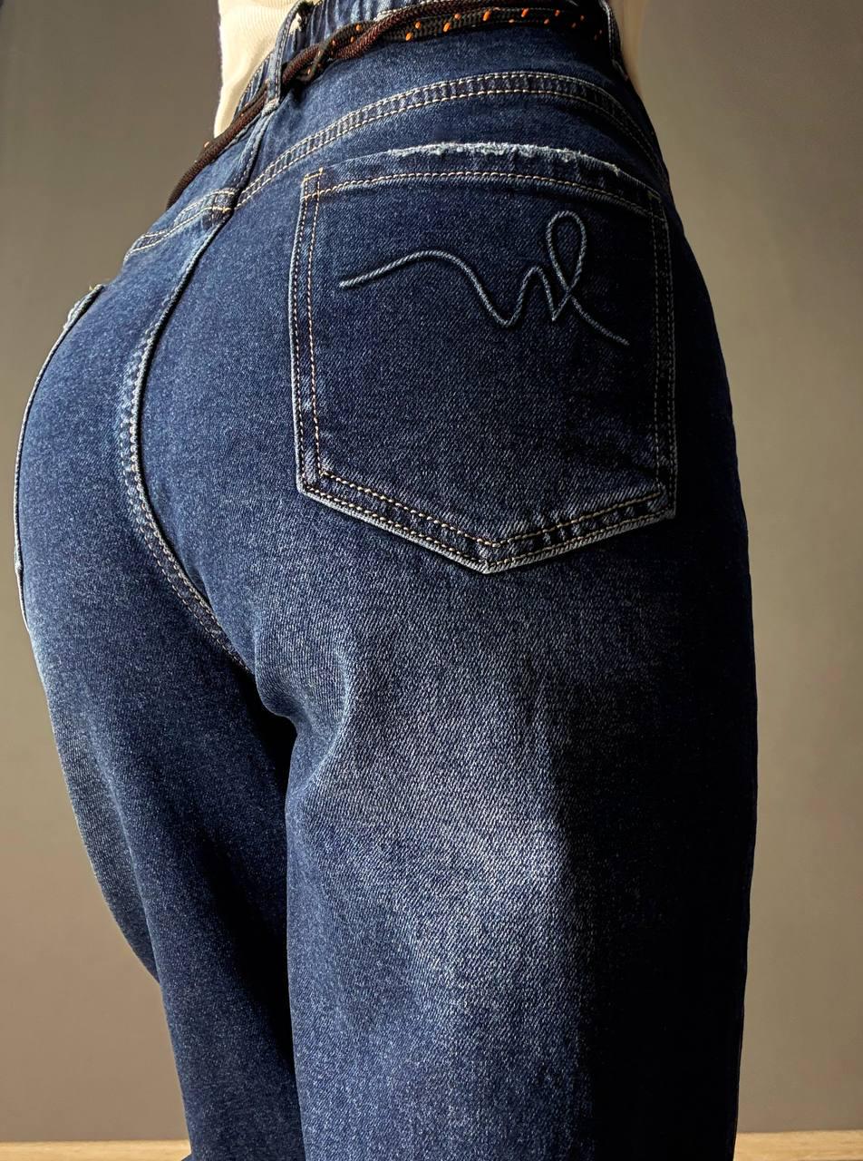 Джинси жіночі Ladyn 845 MOM skater талія на резинці батал великі розміри р. 31 Синій (5188) - фото 3 Джинси жіночі Ladyn 845 MOM skater талія на резинці батал великі розміри р. 31 Синій (5188) - фото 3