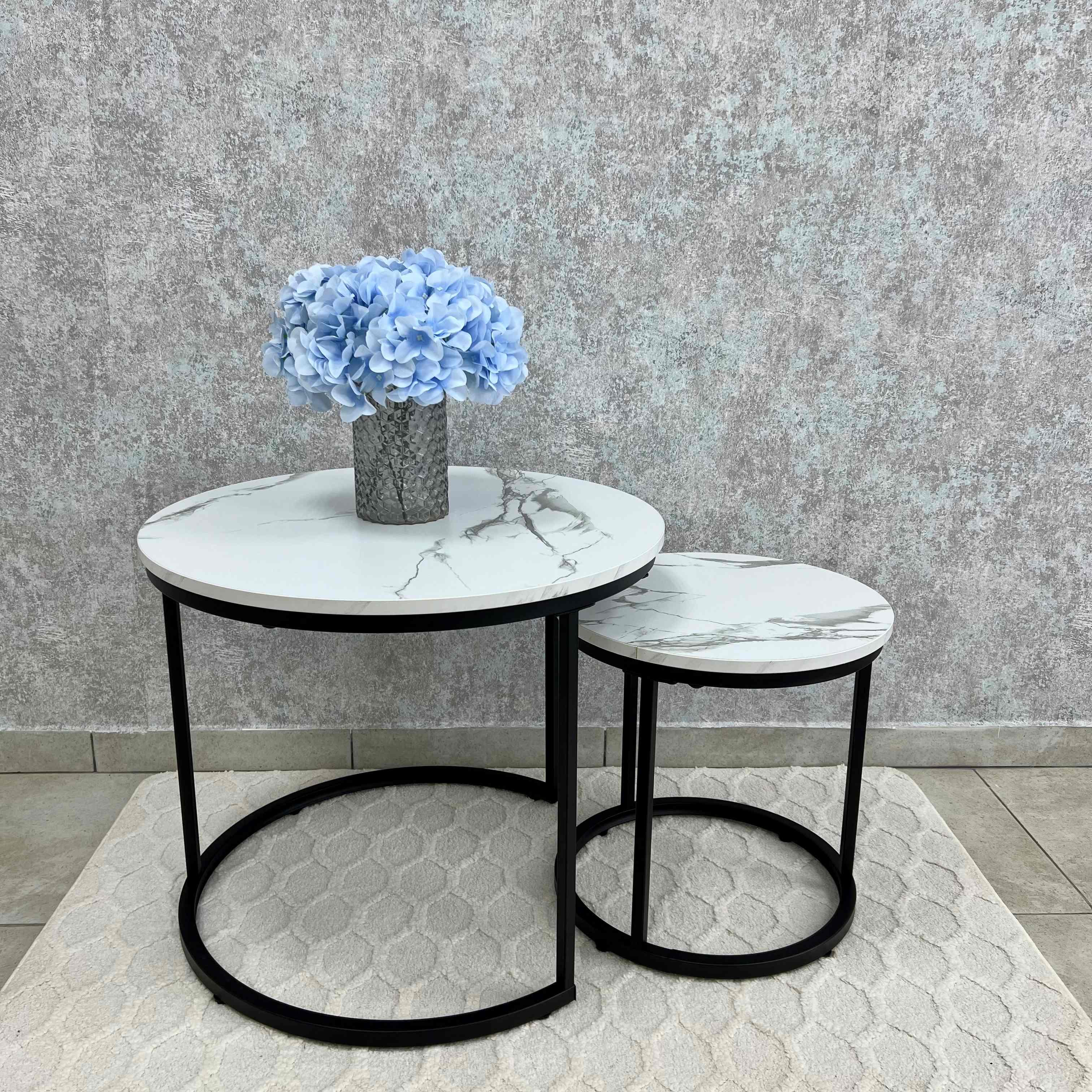 Комплект журнальных столиков LUMINARIA TWIN 2шт. Белый мрамор (29668978) - фото 6