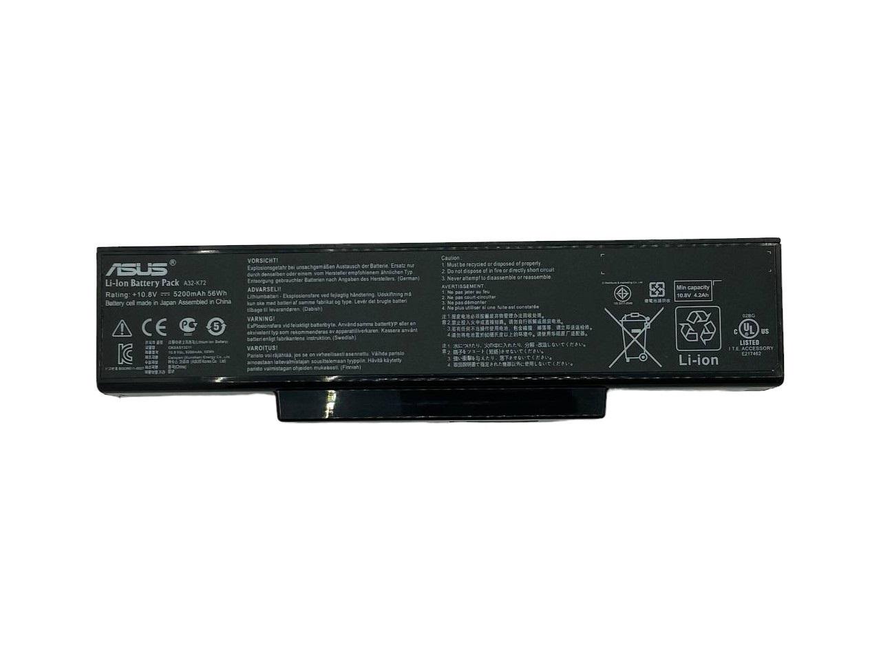 Аккумулятор для ноутбука Asus A32-K72 10,8V 5200 mAh (004305)