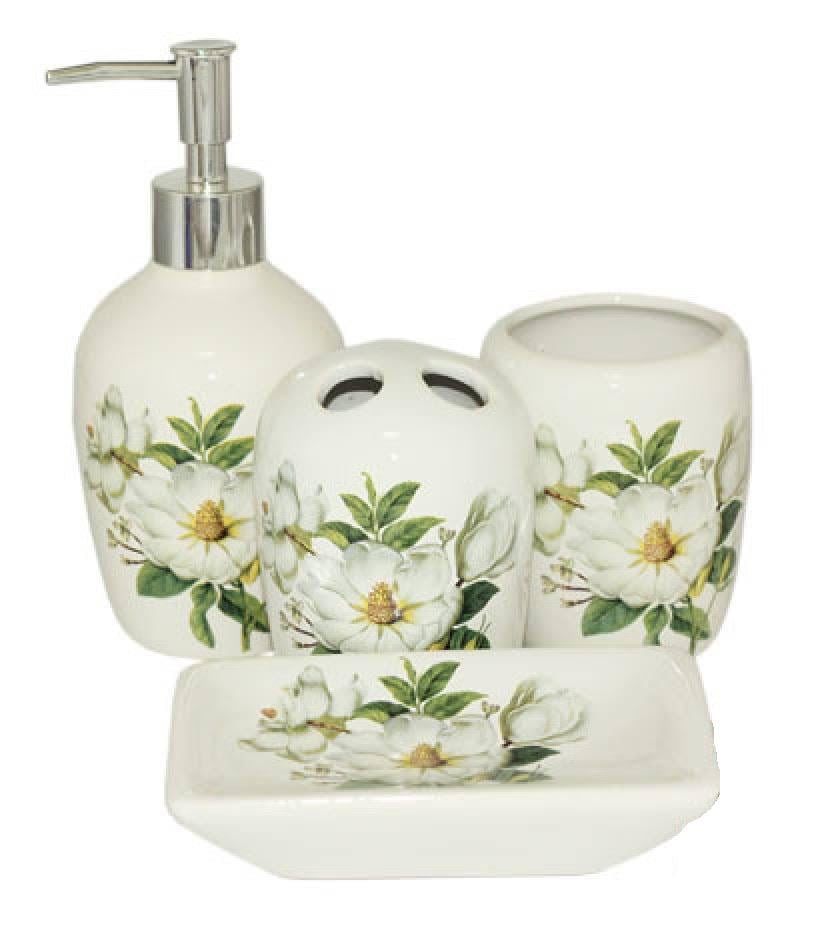 Набор аксессуаров для ванной комнаты керамический SNT Магнолия (MSN-888-06-004)