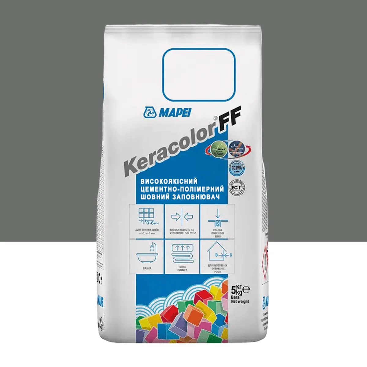 Фуга цементная для швов Mapei Keracolor FF 113 2 кг Темно-серый (000018570)