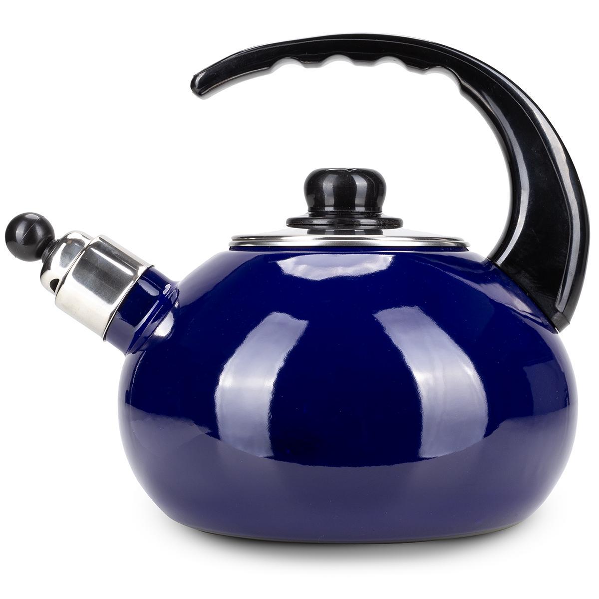 Чайник со свистком Kamille KM-1039С из эмалированной стали 2,5 л Синий (150-84-1039С) - фото 3