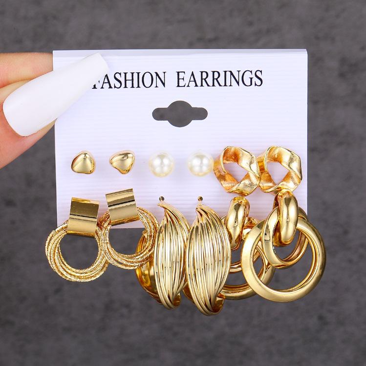 Сережки жіночі 14903 3 шт. Золотистий (4997059) - фото 4 Сережки жіночі 14903 3 шт. Золотистий (4997059) - фото 4