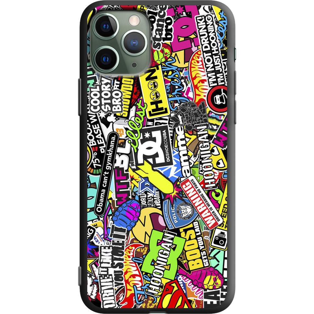 Чохол Boxface iPhone 11 Pro Multicolored Inscriptions Чорний силікон (38189-up880-38277)
