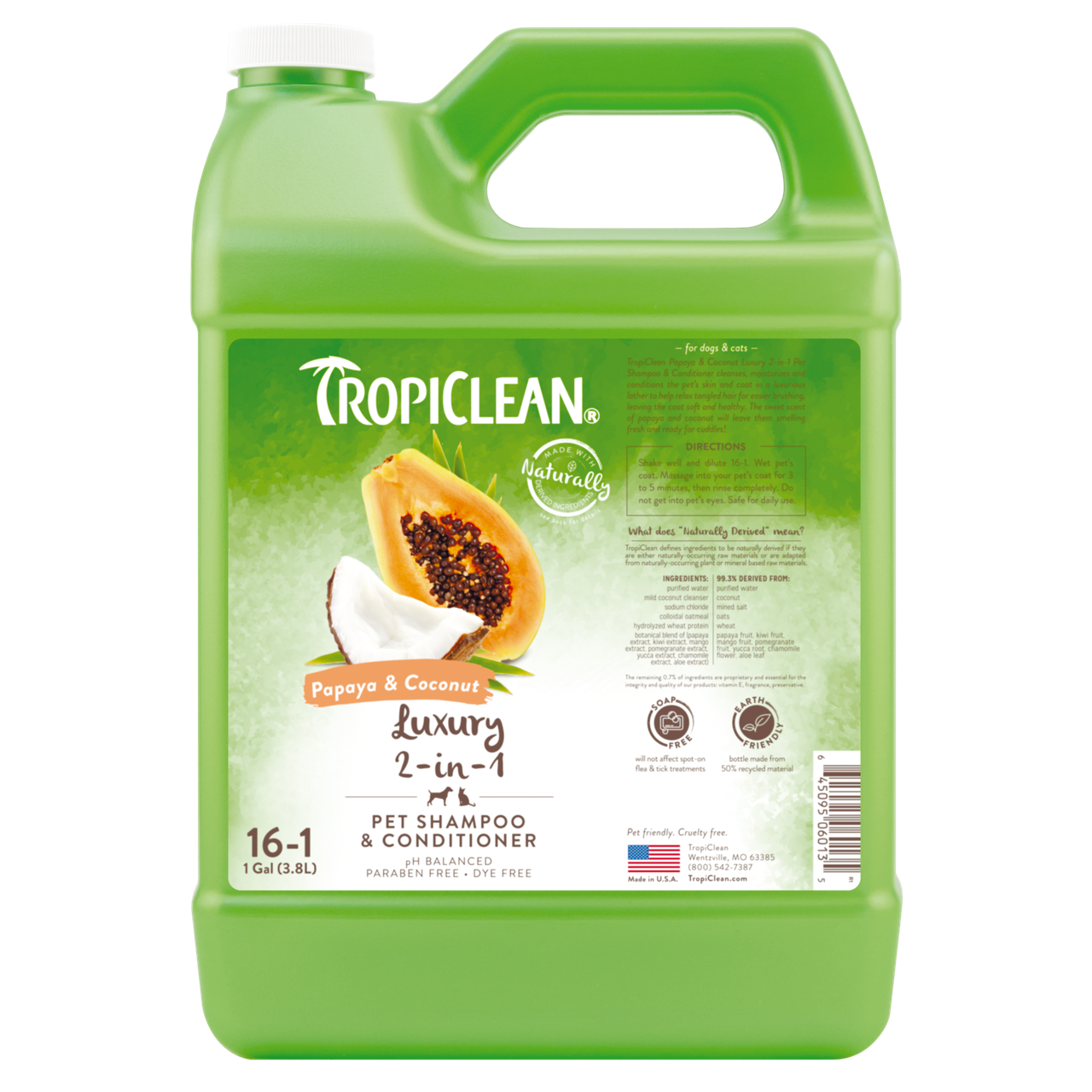 Шампунь Tropiclean Papaya&Coconut для собак та котів 3,8 л (060135)