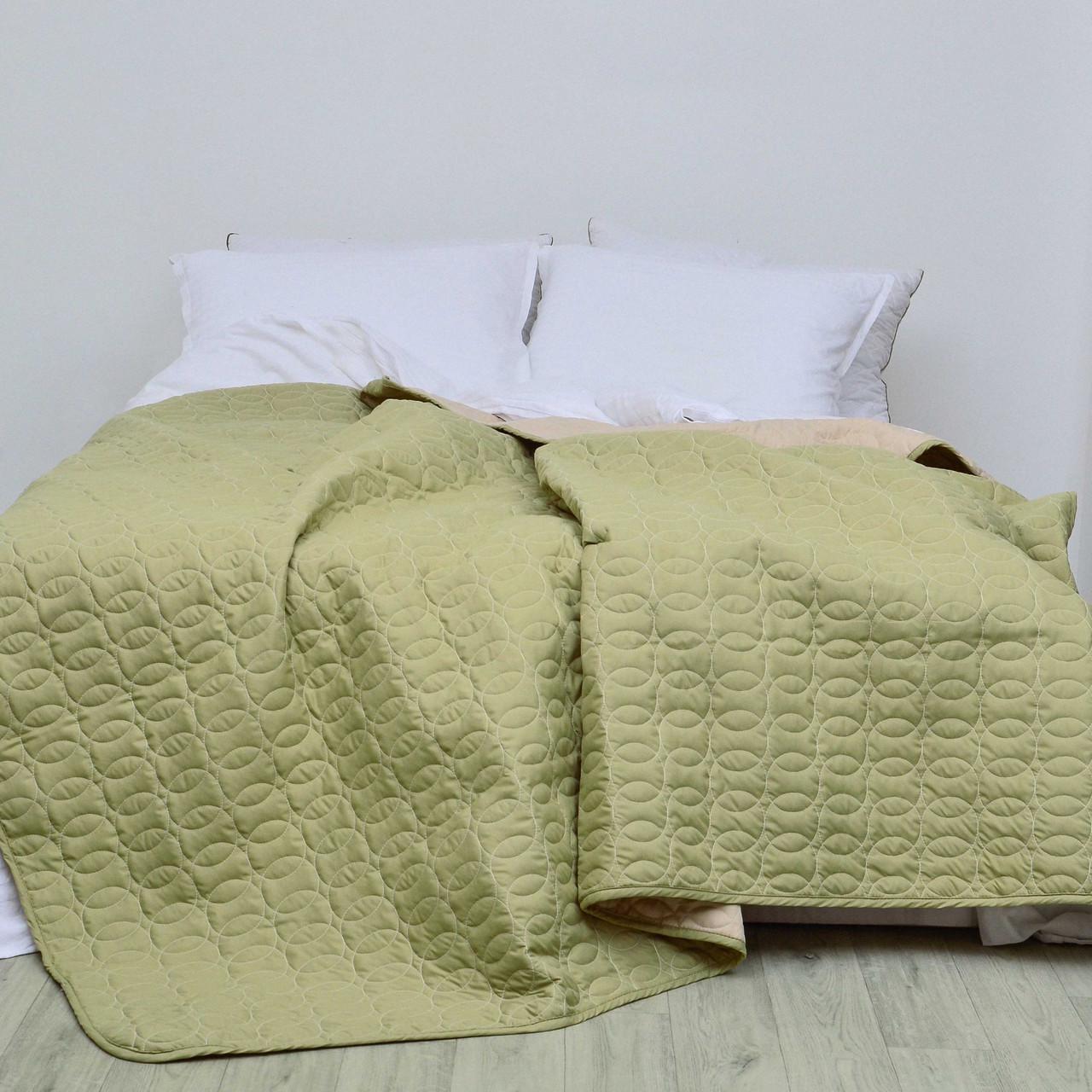 Покрывало Вилюта Дуэт стеганное двустороннее 140х210 Бежево-фисташковое (2000024642)