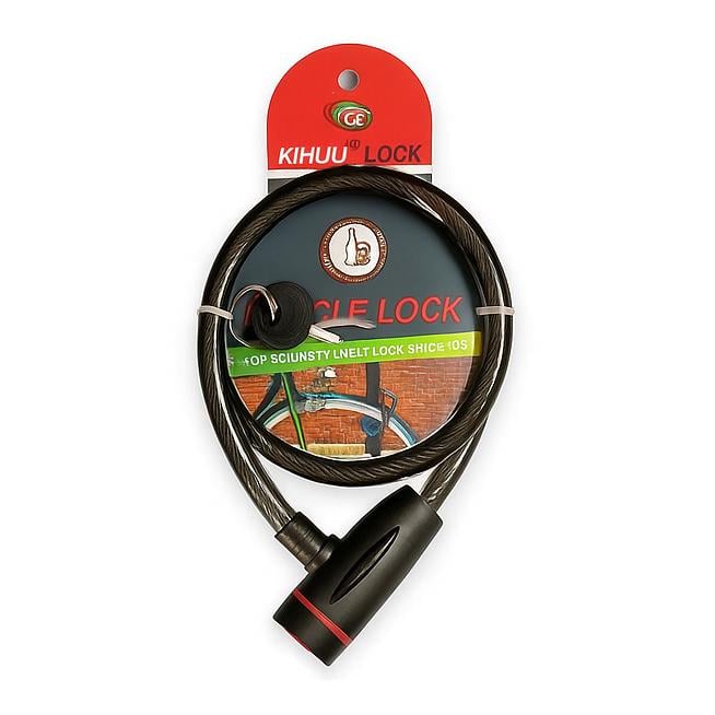 Замок велосипедный Kihuu Lock 187 тросовый 1,5x180 см Черный (29704414)