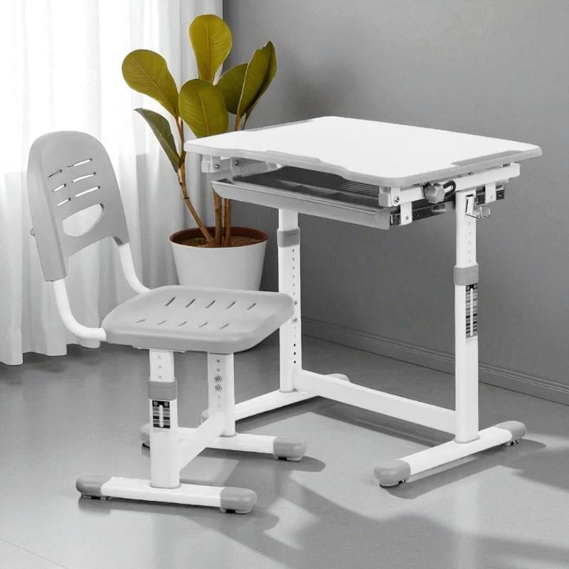 Парта Bambi та стілець із регулюванням висоти Сірий (M 4428-11)