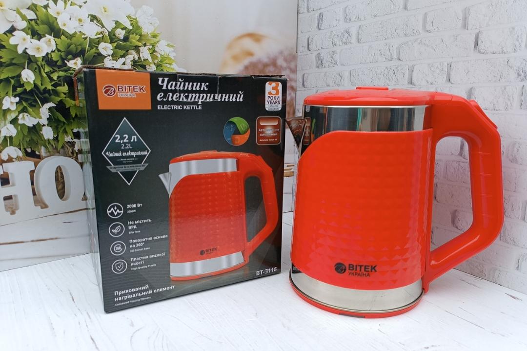 Электрочайник BITEK BT-3118r 2000W 2,2 л красный (18218935) Электрочайник BITEK BT-3118r 2000W 2,2 л красный (18218935)