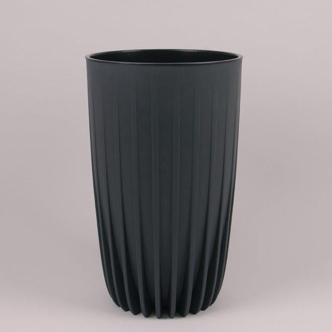 Горшок пластмассовый со вкладом Flora MIRA ECO RECYCLED 79520 высокий 25 см Антрацитовый (DR015825)
