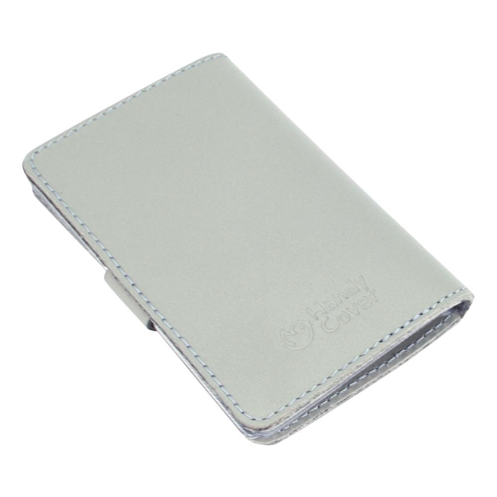 Обложка на документы HandyCover HC0035 кожаная на кнопке Серый - фото 6