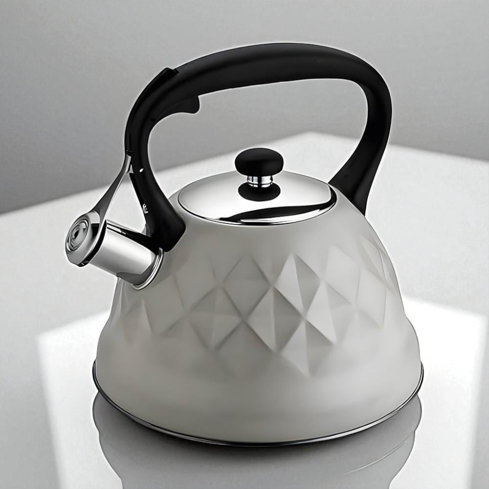 Чайник для плити зі свистком капсульне дно нержавіюча сталь 3 л Сірий (03-MH-5178)
