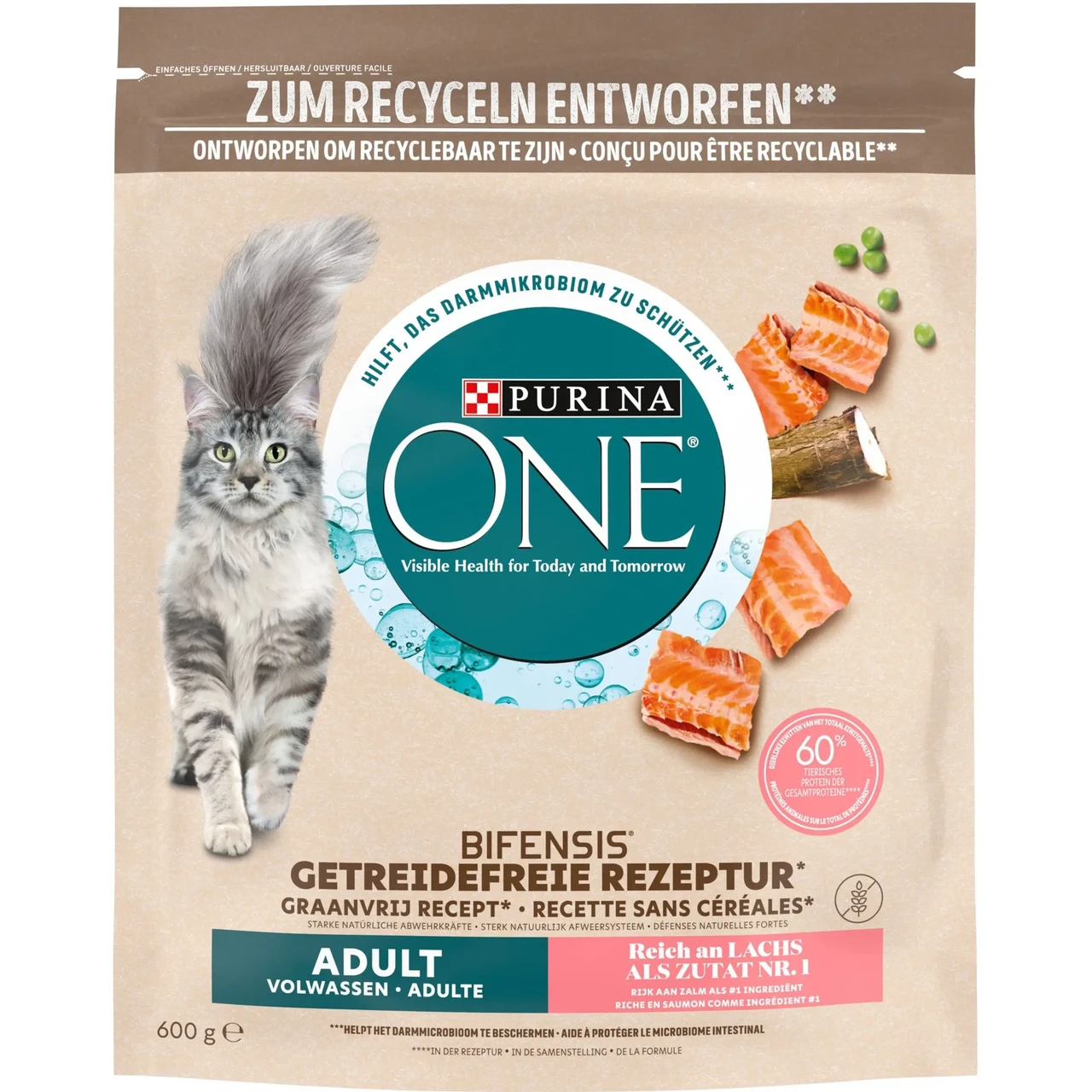 Сухий корм для дорослих котів Purina One Grain Free Bifensis з лососем 600 г (8445290455277) Сухий корм для дорослих котів Purina One Grain Free Bifensis з лососем 600 г (8445290455277)