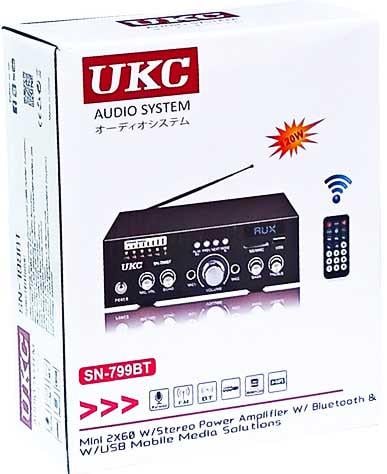 Усилитель звука UKC SN-799BT Bluetooth/FM/SD/USB караоке 2-канальный 2x25W Black (3_05435) - фото 4