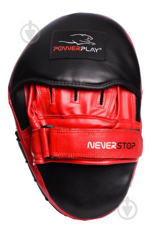 Лапи боксерські PowerPlay 3051 PU Чорно-Червоні - фото 2