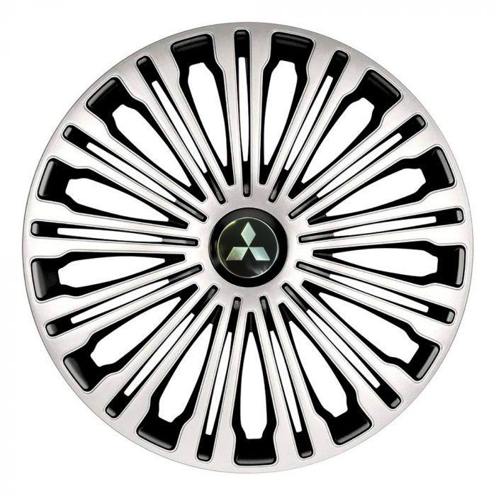 Ковпаки для коліс 4 Racing Volante Silver/Black R17 з логотипом Mitsubishi 4 шт.