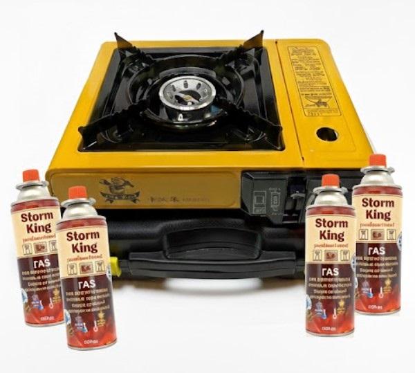 Газовая плита с пьезоподжогом Happy Home BDZ-155A 4 баллона Желтый (2104618946)