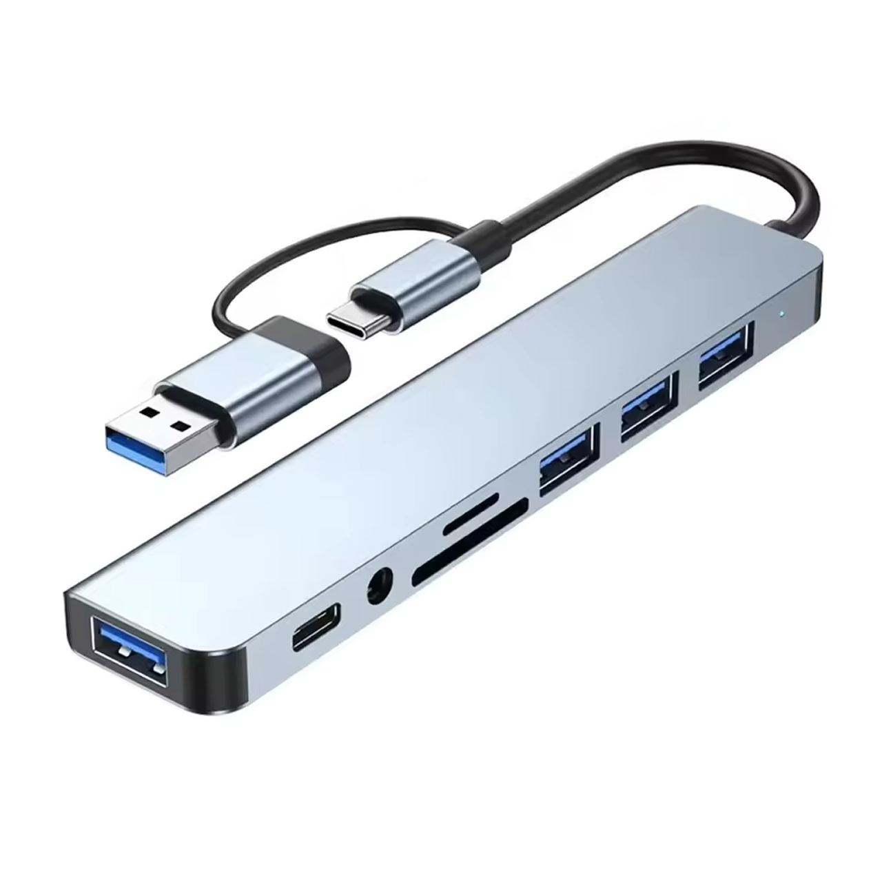 Кардридер/USB-хаб адаптер мультифункциональный Type-C на USB SD TF для ноутбука/телефона/планшета (1755506686331) Кардридер/USB-хаб адаптер мультифункциональный Type-C на USB SD TF для ноутбука/телефона/планшета (1755506686331)