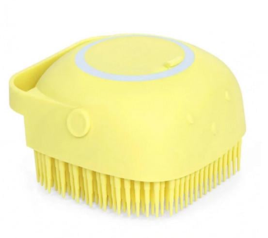 Щетка-мочалка Silicone Massage Bath Brush силиконовая 8,5х8,5х6 см Желтый (1522573563)