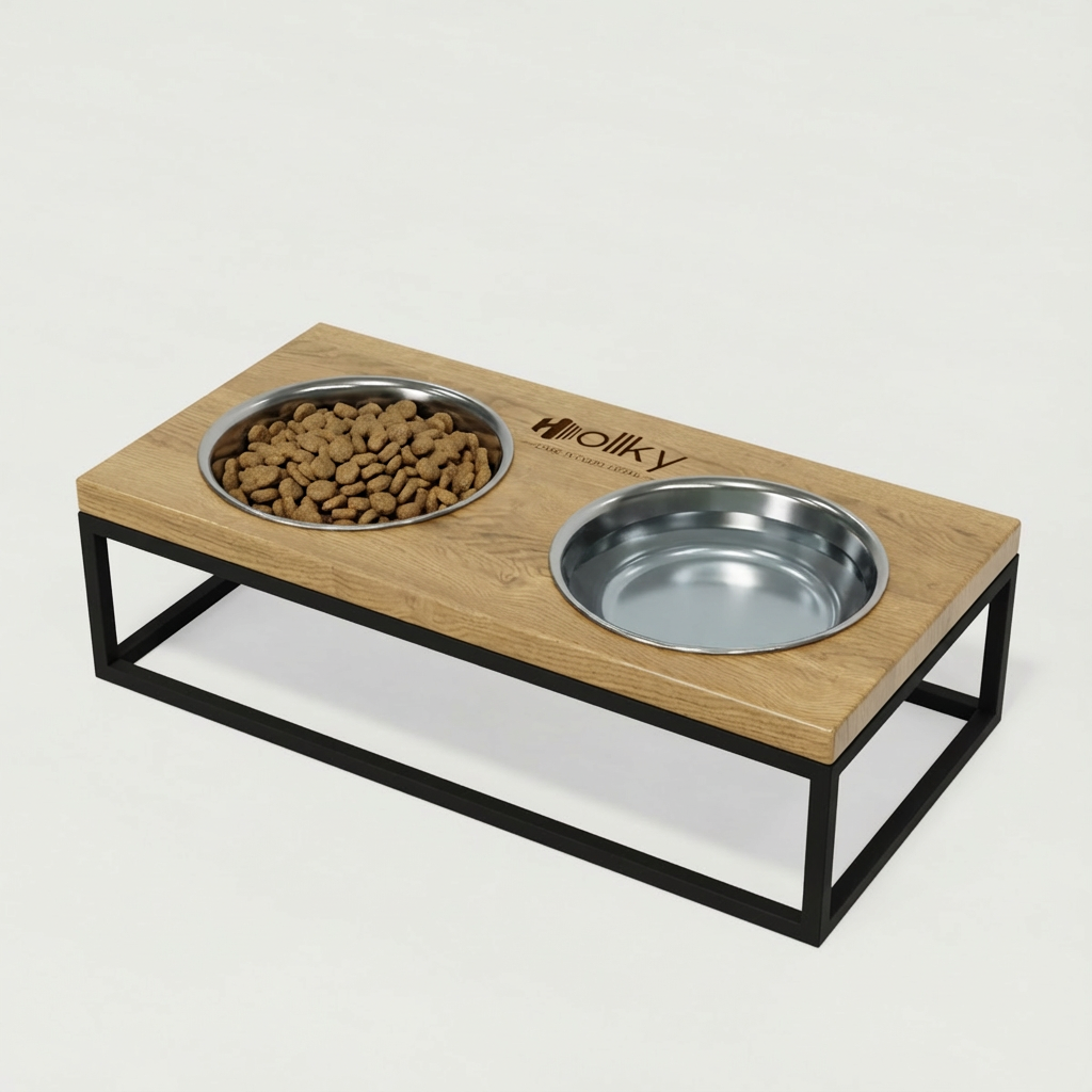 Миски на подставке для средних собак и больших котов Hollky Base M 2х0,95 л (BM-422110-BLNT) - фото 1 Миски на подставке для средних собак и больших котов Hollky Base M 2х0,95 л (BM-422110-BLNT) - фото 1