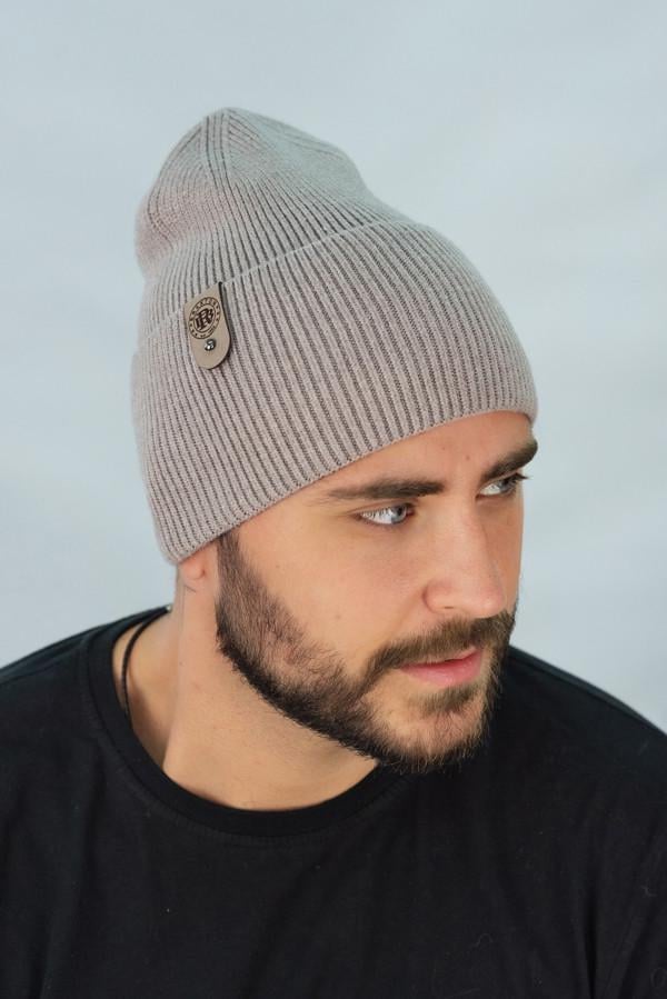 Шапка чоловіча демісезонна з широким відворотом Braxton Сол Темно-кавовий (7231)