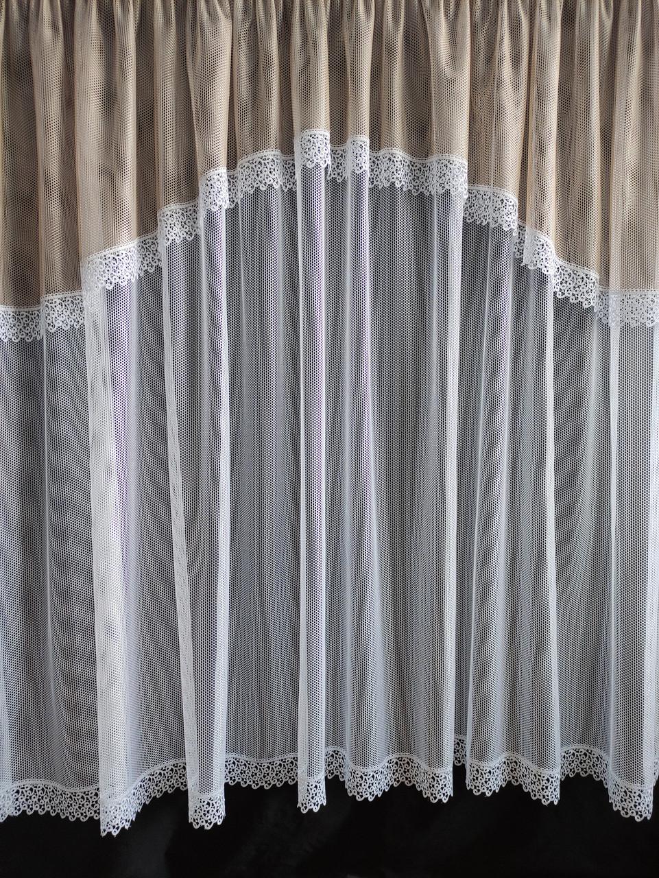 Тюль на окно с ламбрекеном 310х170 см Молочный (грк-001)