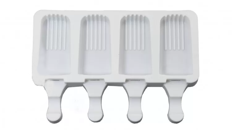 Форма силиконовая для евро десерта/мороженого эскимо Полоски 7 см 4 ячейки