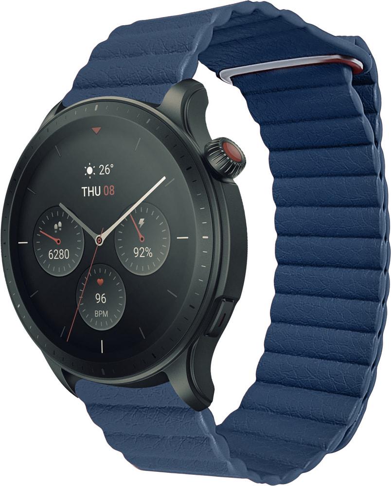 Ремешок кожаный Genis для Amazfit GTR 4 22 мм Blue (31082-28)