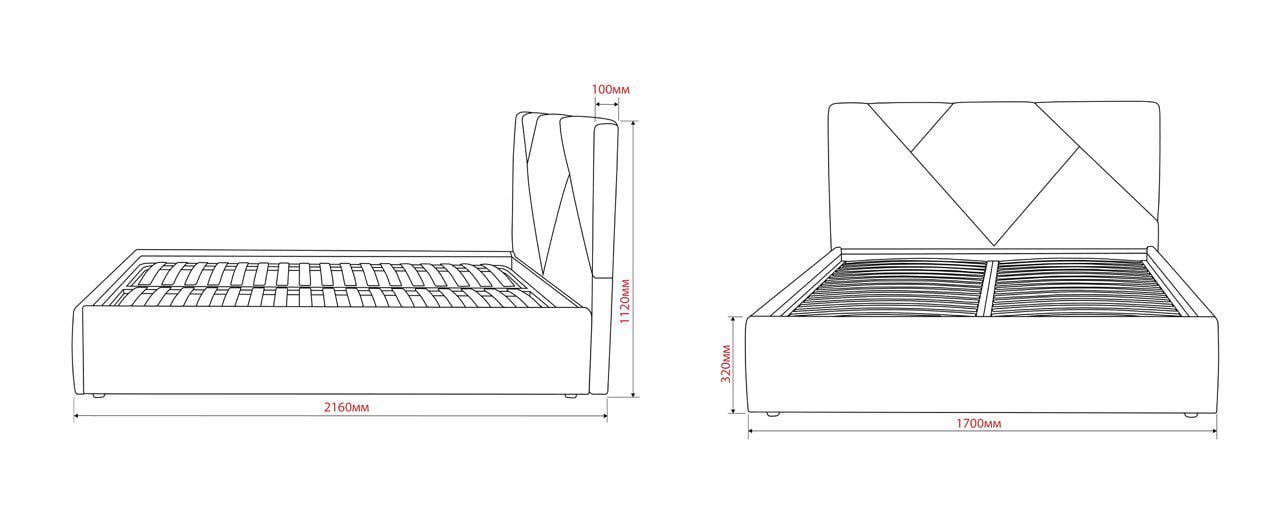 Ліжко RidneTut Odissey Lite Lili 06 160х200 см Бежевий (33434-1112006) - фото 5
