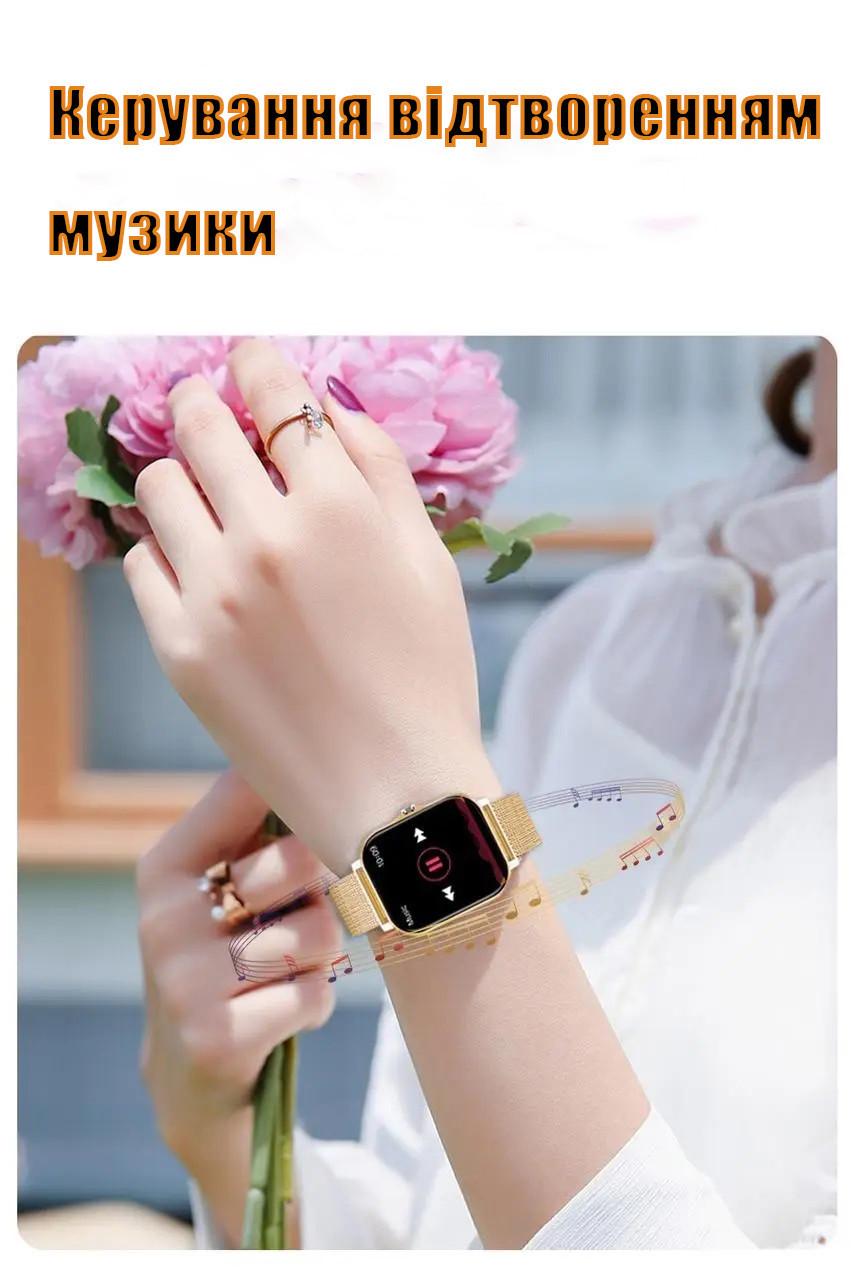 Смарт-годинник з моніторингом здоров'я/спортивними режимами і три ремінці в комплекті Rose Gold - фото 3