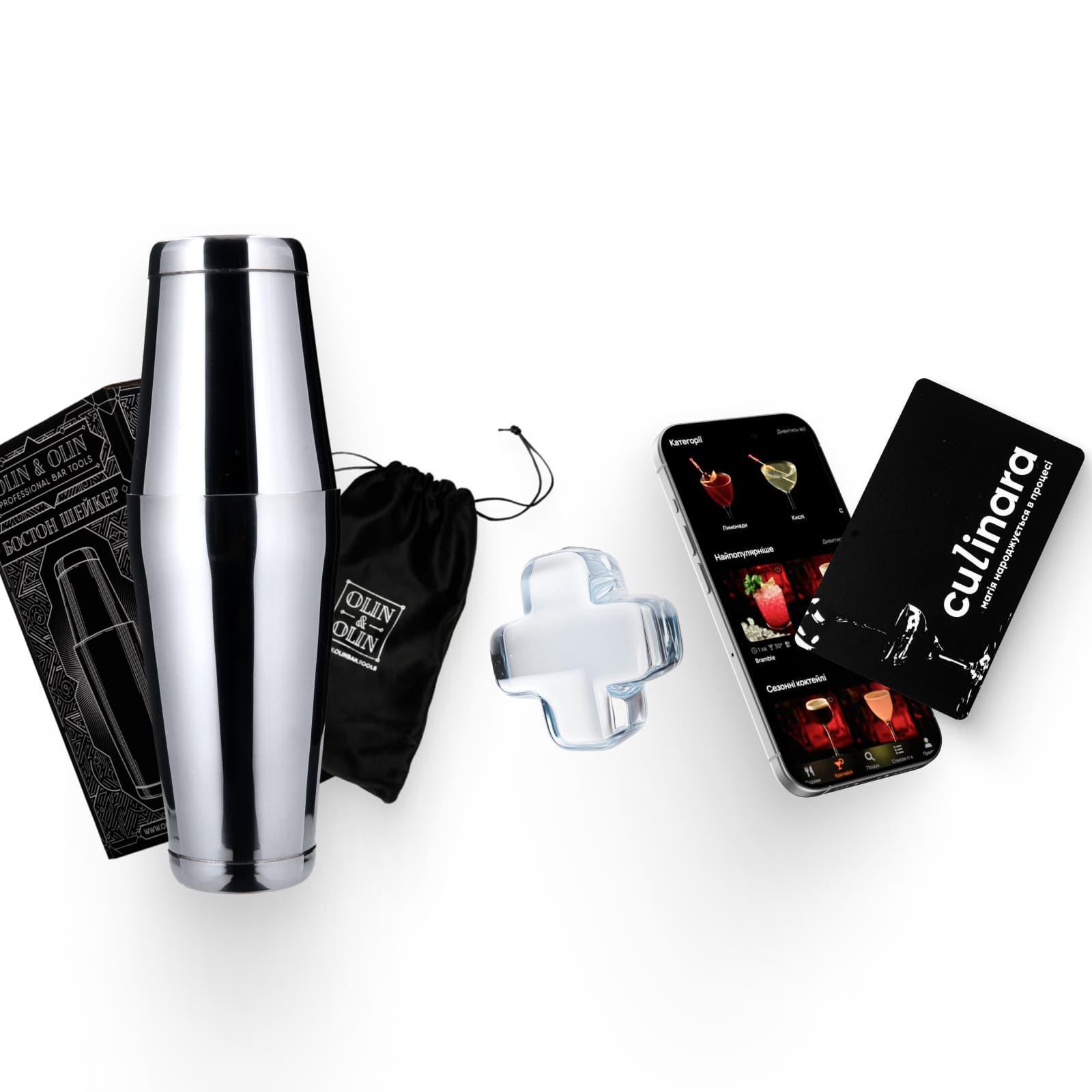 Подарочный барный набор Olin&Olin бостон шейкер для приготовления коктейлей и подписка в Culinara на 6 месяцев Серебристый (0864-KI-Sh-s-St-k) - фото 6 Подарочный барный набор Olin&Olin бостон шейкер для приготовления коктейлей и подписка в Culinara на 6 месяцев Серебристый (0864-KI-Sh-s-St-k) - фото 6