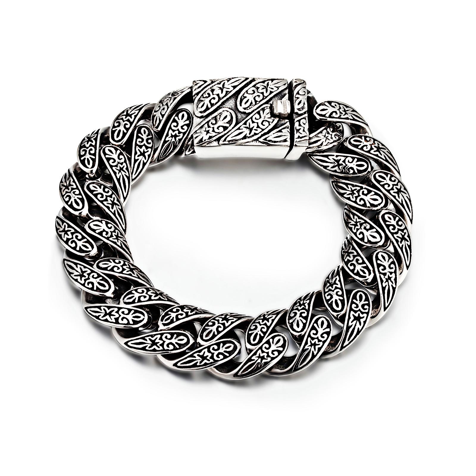 Браслет мужской из нержавеющей медицинской стали 18 мм 22 см (BS-307)