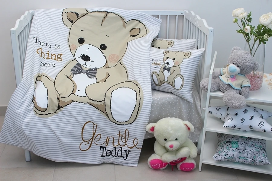 Комплект постельного белья для младенцев TAGtekstil Teddy Мишка Серый (18100)