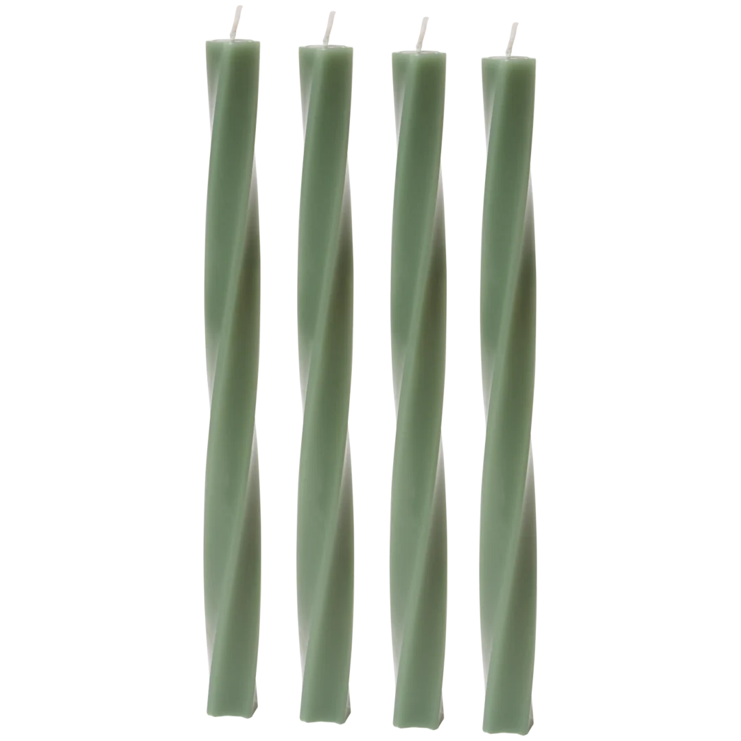 Набор декоративных свечей спираль Зеленый
