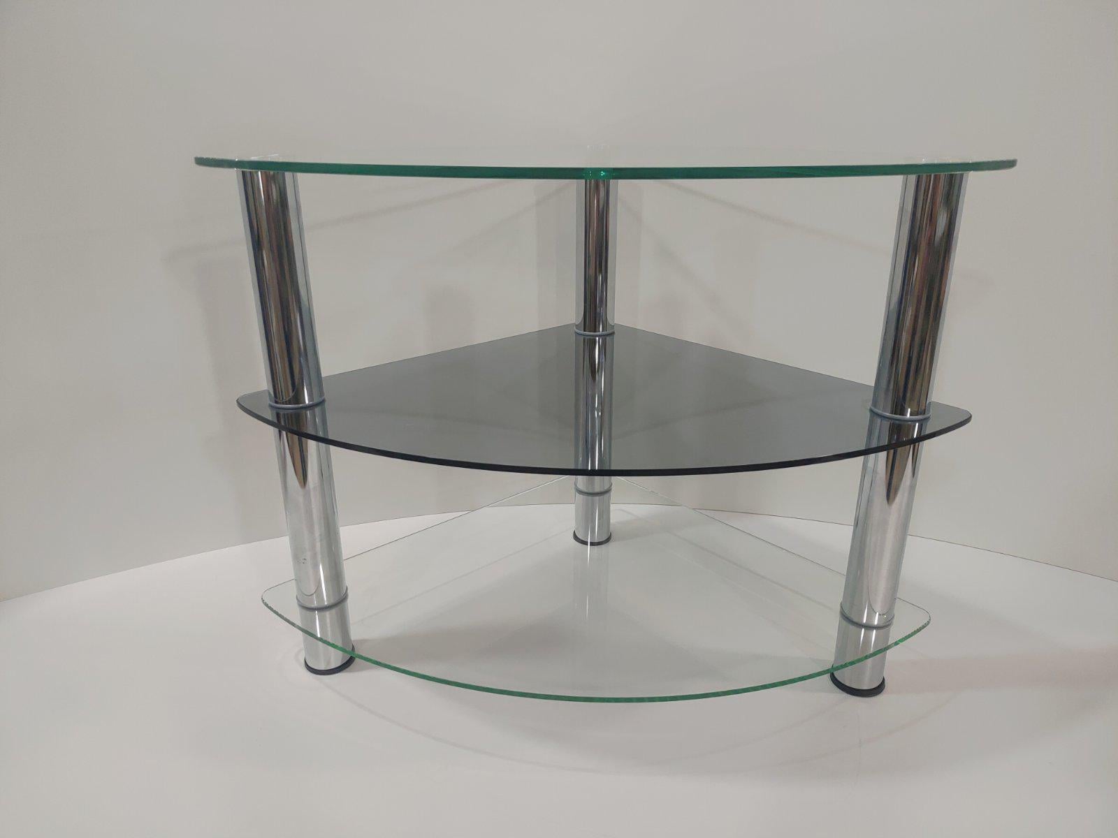 Тумба скляна для TV кутова Грасс 500x500x520 мм 8/6/6 мм (24727205)