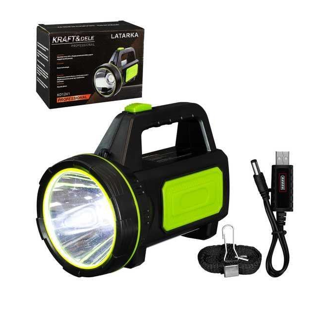 Фонарик аккумуляторный прожекторный Kraft&Dele KD1241 LED 1200lm 10W USB