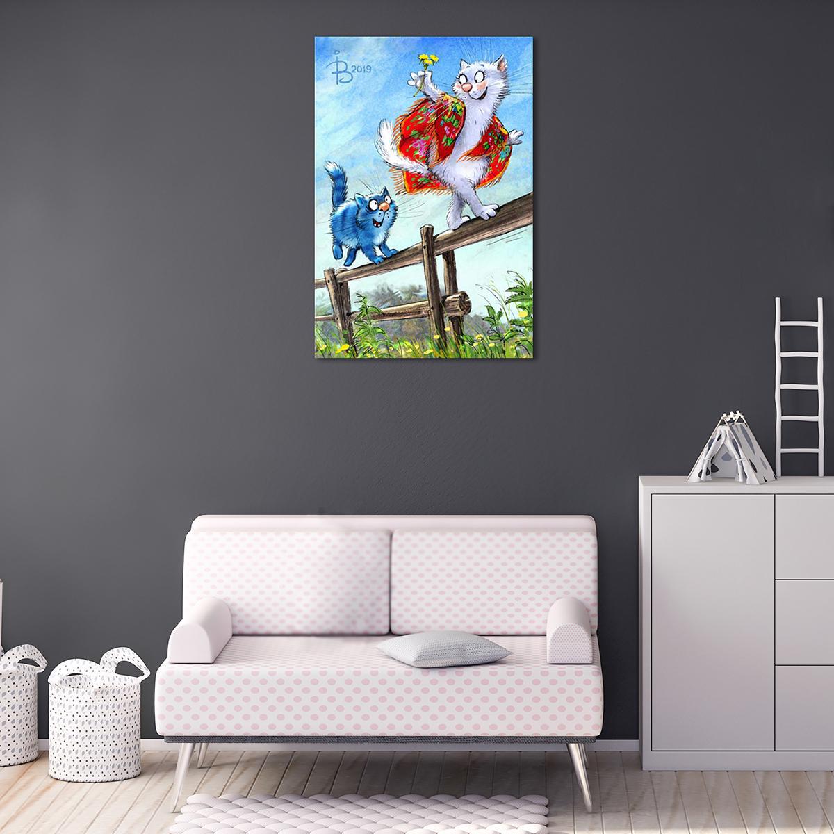 Модульная картина Догонялки 1 модуль 80x120 см (_rinaz_2019192604)