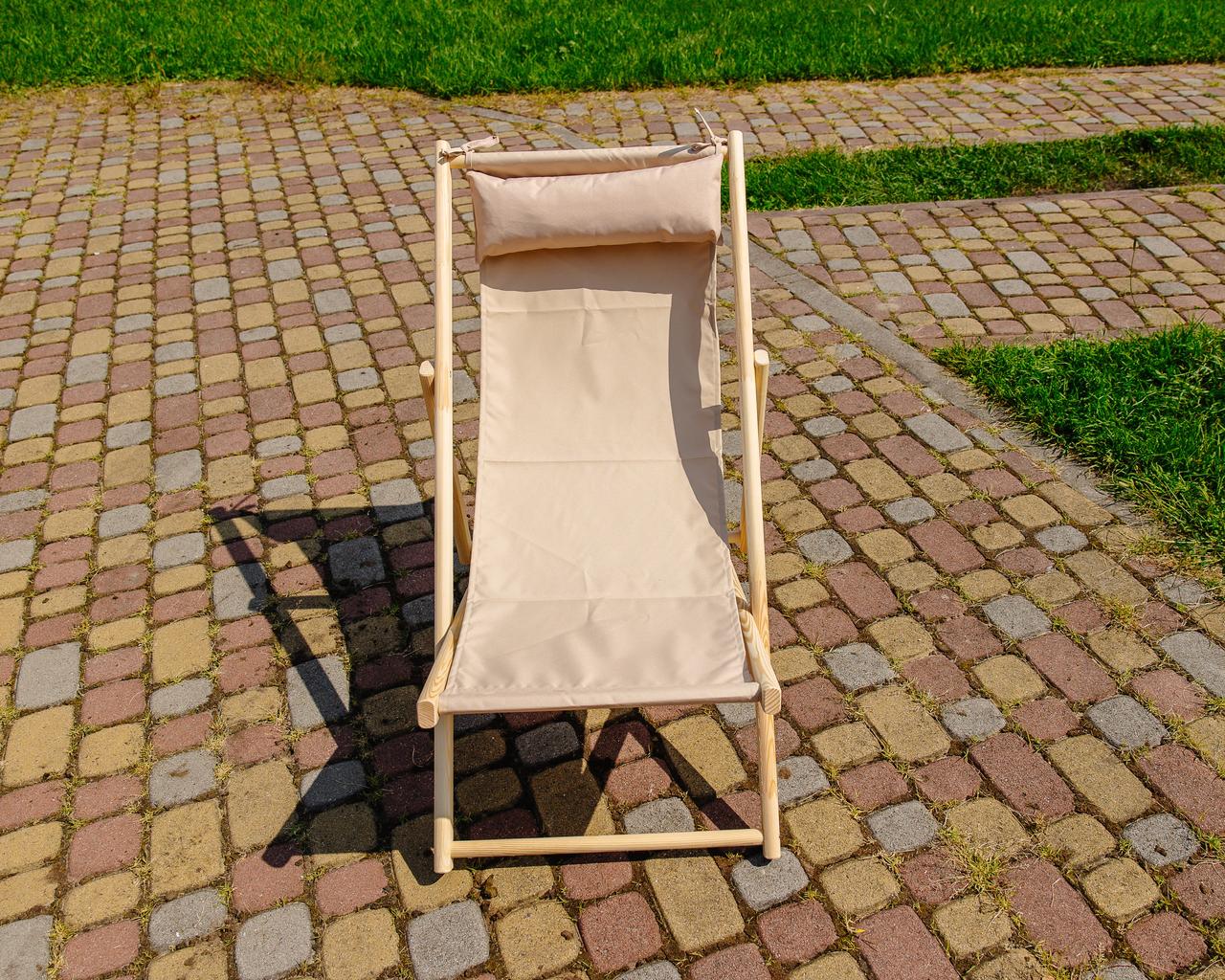 Шезлонг тканевый с подголовником XRmaster с подушкой Капучино (0001490) - фото 3 Шезлонг тканевый с подголовником XRmaster с подушкой Капучино (0001490) - фото 3