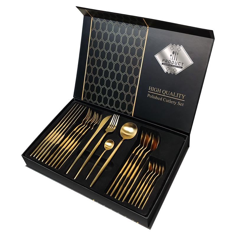 Набор столовых приборов 24 предмета Золотой (29164474)