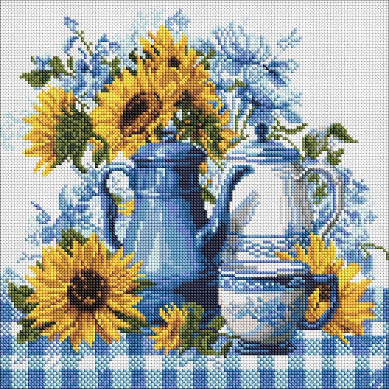 Алмазная мозаика Ideyka Солнечный кофе 40х40 см (AMO8342)