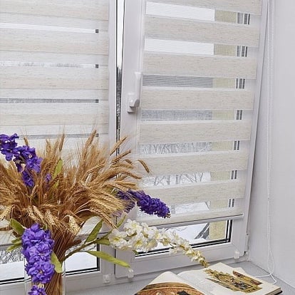 Ролета день-ніч TyulPan Льон 65x170 см Молочний - фото 5