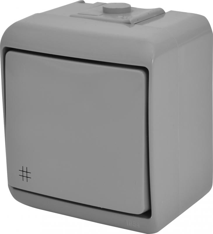 Выключатель ETI VHE-6-SR 1-клавишный перекрестный наружный IP54 Серый (4668065)