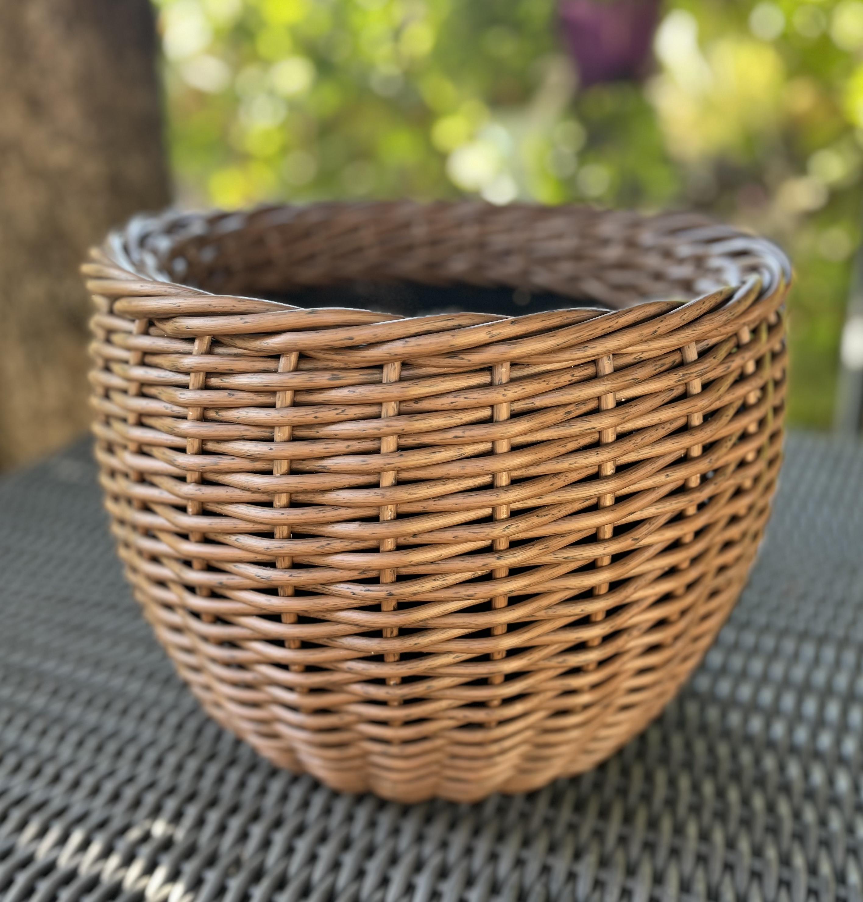 Кашпо для квітів зі штучного ротанга 13 л Темне дерево (27927867)