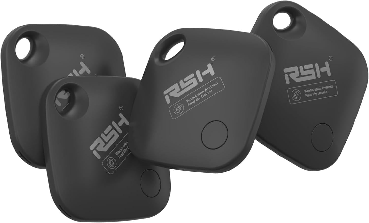 Трекер Bluetooth RSH для Android Google Find Hub 4 шт. Чорний
