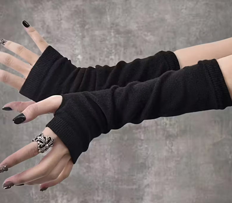 Перчатки-митенки женские с длинными рукавами без пальцев для запястья и локтя One Size (1312/1) - фото 7