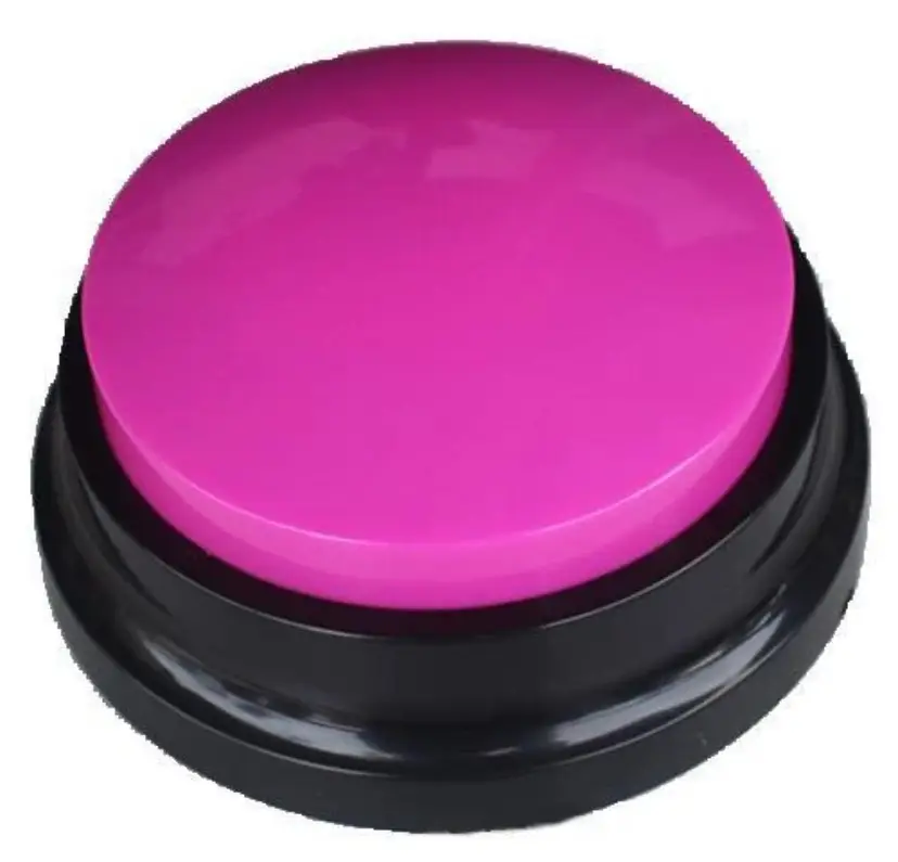 Звукова кнопка для собак та котів Pet Button з голосовою командою 9x4,5 см Малиновий (MK001045) - фото 1