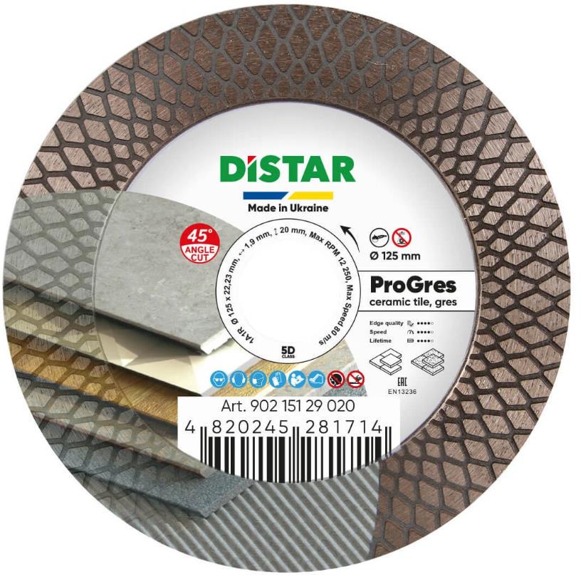 Диск алмазный по керамограниту Distar PRO Gres 1A1R 125x1,92x22,23 мм (90215129020)